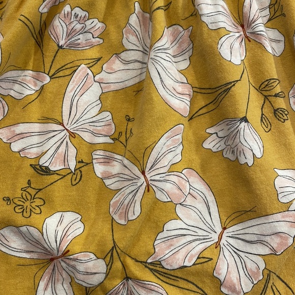 Carter’s KID Jersey Dress Short-Sleeve Yellow Butterfly Print - Size 7/7A - Picture 2 of 7